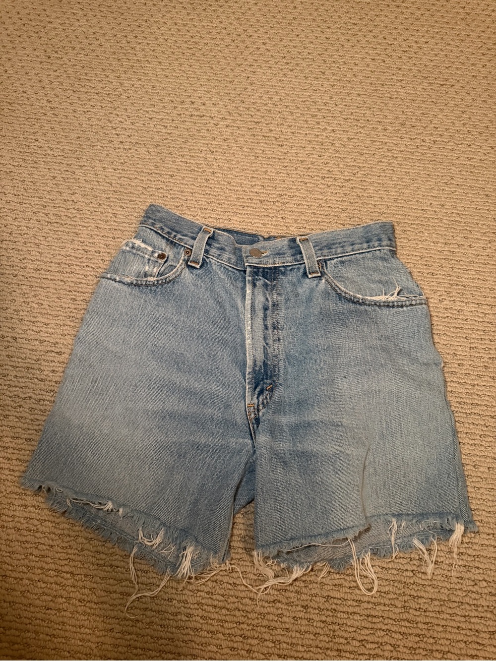 Levi's Light Blue Distressed Denim Cutoff Shorts
